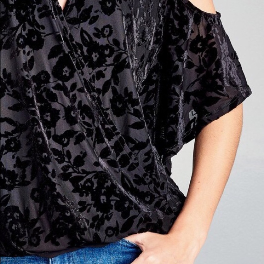 Flocked and Floral Top - Picture 2 of 6